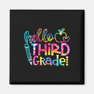 Tie Dye Hello 3rd Grade Teacher Student Byck To Sc Magnet