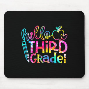 Tie Dye Hello 3rd Grade Teacher Student Byck To Sc Mouse Pad