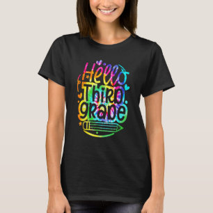Tie Dye Hello 3rd Third Grade Back To School First T-Shirt