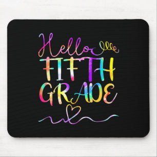 Tie Dye Hello Fifth 5th Grade Teacher Student Byck Mouse Pad