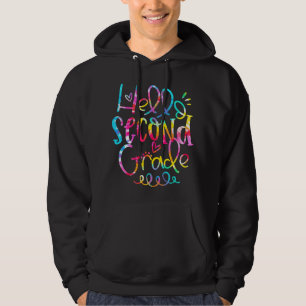 Tie Dye Hello Second 2nd Grade Teacher Hoodie