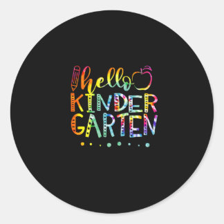 Tie Dye Hello Second Kindergarten Teacher Classic Round Sticker