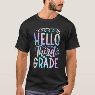 Tie Dye Hello Third 3Rd Grade First Day Of School T-Shirt