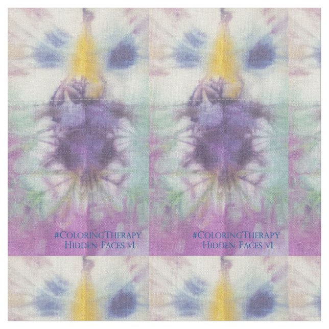 Tie-Dye Hidden Faces #1 fabric (Close Up)