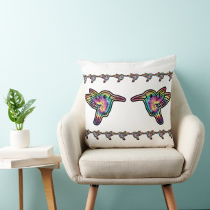 Tie Dye Hummingbird Cushion