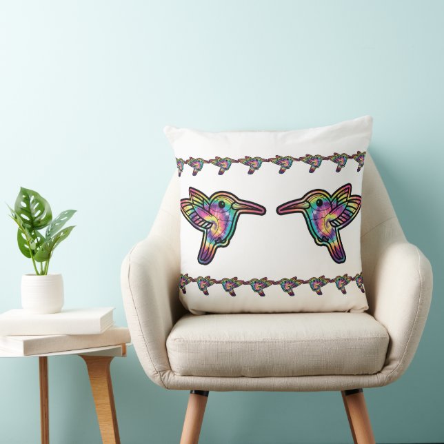 Tie Dye Hummingbird Cushion (Chair)