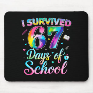 Tie Dye I Survived 67 Days Of School Funny Six Sev Mouse Pad