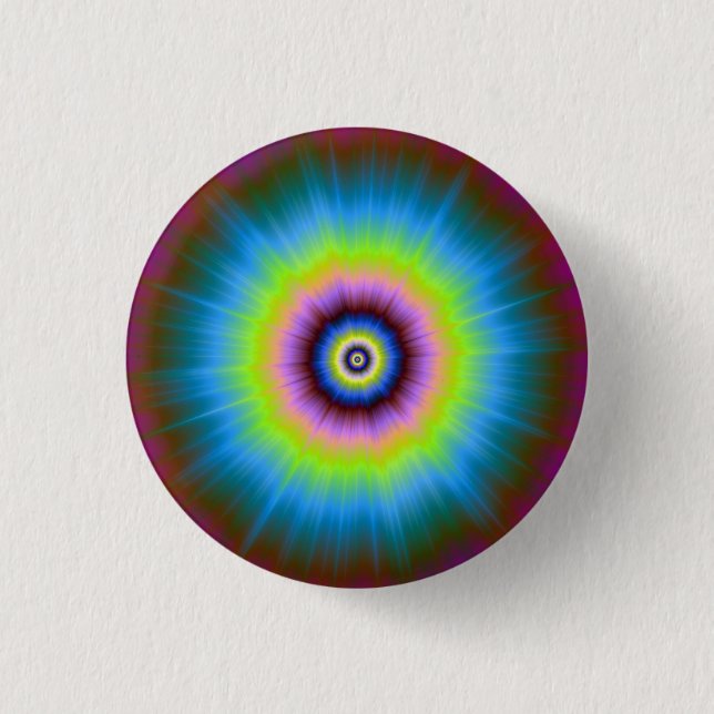 Tie-Dye in Blue Pink Yellow Button (Front)