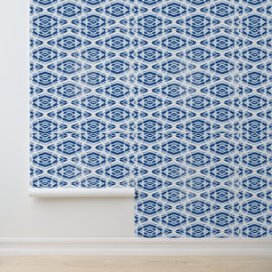 Tie Dye Indigo Blue Shibori Pattern Wallpaper