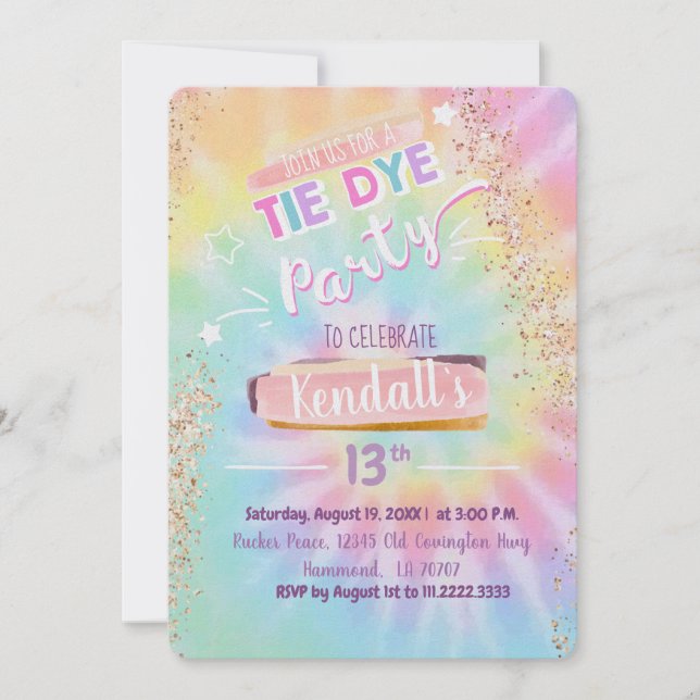 Tie Dye Invitation (Front)