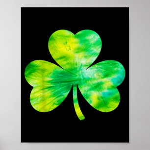 Tie Dye Irish Shamrock Happy St Patricks Day Go Poster
