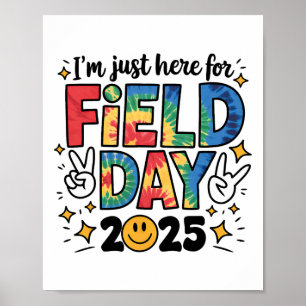 Tie Dye Just Here For Field Day 2025 Peace Sign Te