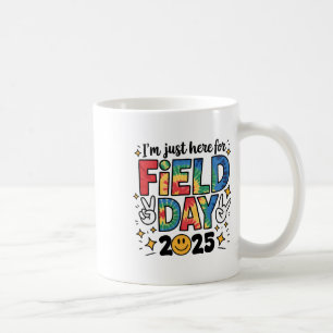 Tie Dye Just Here For Field Day 2025 Peace Sign Te Coffee Mug