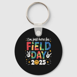 Tie Dye Just Here For Field Day 2025 Peace Sign Te Key Ring