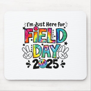 Tie Dye Just Here For Field Day 2025 Peace Sign Te Mouse Pad