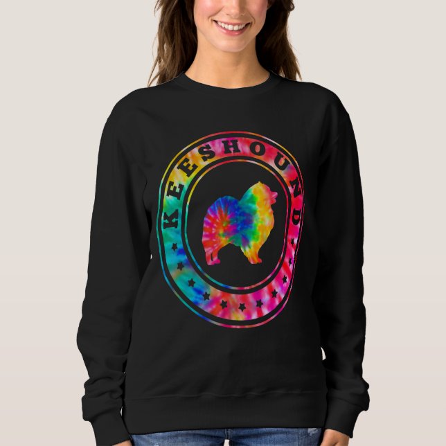 Tie Dye Keeshound Dog Mum Dad Pet Sweatshirt (Front)