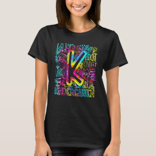 Tie Dye Kindergarten Typography Team Kindergarten T-Shirt