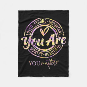 Tie Dye Kindness Mental Health Awareness Warrior Fleece Blanket