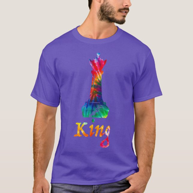 Tie Dye King Chess Piece T-Shirt (Front)