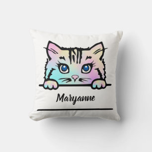 Tie Dye Kitty Cushion