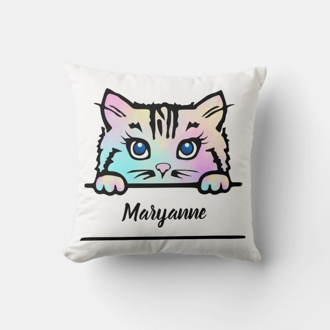 Tie Dye Kitty Cushion (Front)