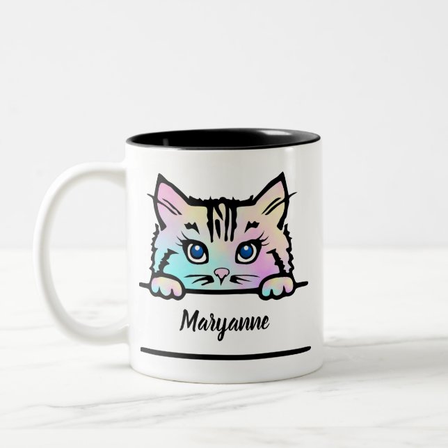 Tie Dye Kitty Mug (Left)