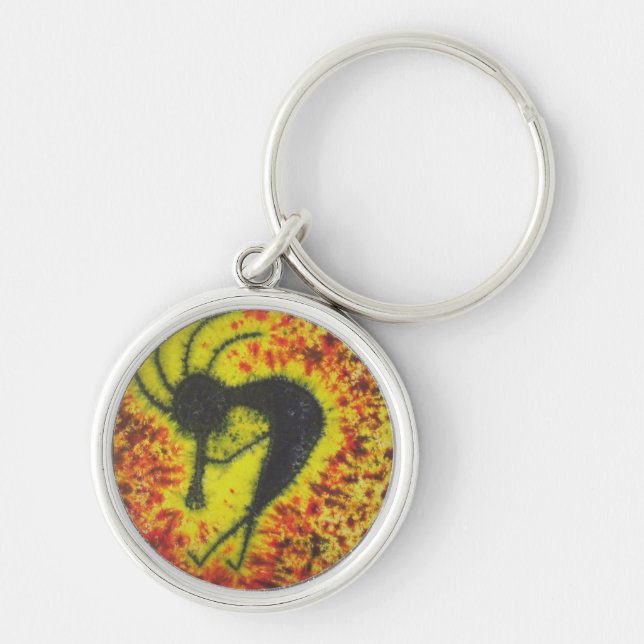 Tie Dye Kokopelli Key Chain (Front)