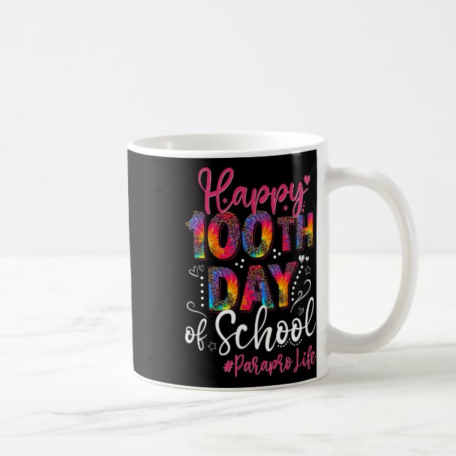Tie Dye Leopard Happy 100th Day Of School Paraprof Coffee Mug (Right)