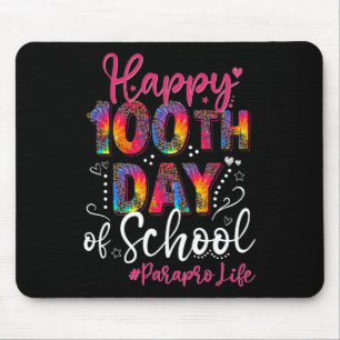 Tie Dye Leopard Happy 100th Day Of School Paraprof Mouse Pad