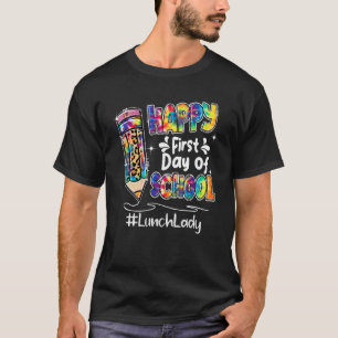Tie Dye Leopard Pencil Happy First Day Of School L T-Shirt