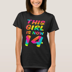 Tie-Dye Lettering Girl Daughter 14th Birthday T-Shirt
