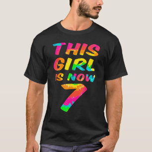 Tie-Dye Lettering Girl Daughter 7th Birthday T-Shirt