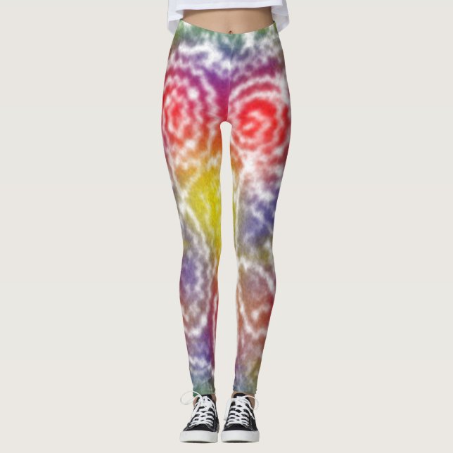 Tie Dye Line Art Leggings (Front)