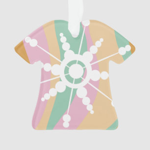 Tie Dye Liquid Retro Groovy Christmas Beige Green Ornament
