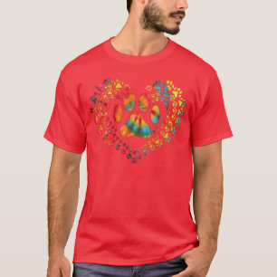 Tie Dye Love Dog Paw Print Heart Animal Lover gift T-Shirt