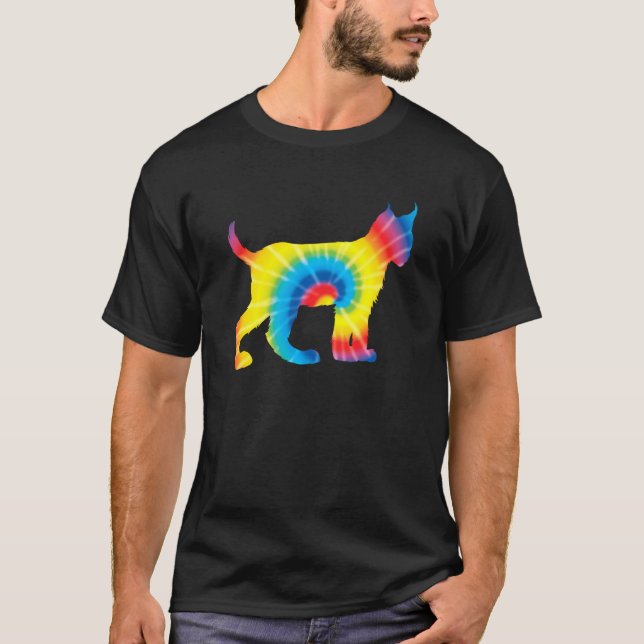Tie Dye Lynx Rainbow Print Wildcat Caracal Hippie  T-Shirt (Front)