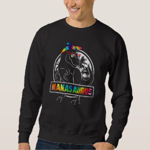 Tie Dye Mamasaurus Dinosaur Rex Mama Mummy Mother' Sweatshirt