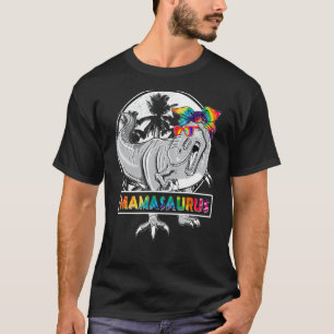 Tie Dye Mamasaurus Dinosaur Rex Mama Mummy Mother' T-Shirt