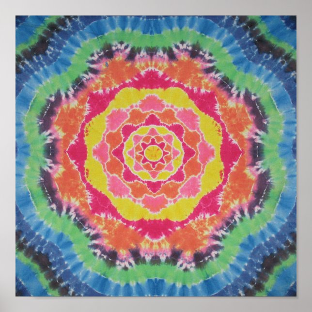 Tie Dye Mandala Canvas Poster (Front)