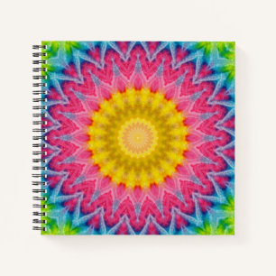 Tie Dye Mandala Kaleidoscope Medallion Flower Notebook