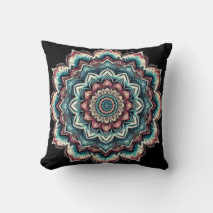 Tie-Dye Mandala Throw Pillow