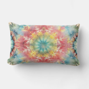 Tie Dye Medallion Print Throw Pillow