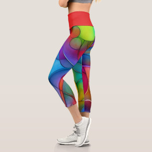 Tie-dye Meet Lines and Colours Capri Leggings