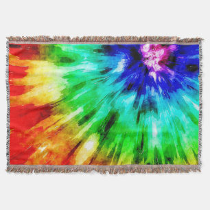 Tie Dye Meets Watercolor Throw Blanket