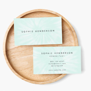 Tie Dye   Mint Green Soft Pastel Minimalist Business Card