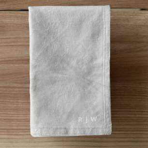 Tie Dye Modern Minimalist Grey Monogram Hand Towel
