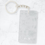 Tie Dye | Modern Minimalist Grey Monogram Key Ring<br><div class="desc">A simple tie dye pattern with a soft grey neutral colour palette. The perfect on trend gift or accessory can easily be customised with your name, initials, monogram, hashtag or slogan! Tie-Dye is making a major comeback right now and is officially the Biggest Trend of the Year! We think tie-dye...</div>