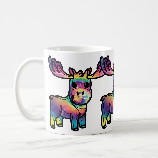 Tie Dye Moose Coffee Mug (Left)