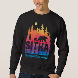Tie Dye Mother Bear and Cubs Sitka Alaska Sweatshirt