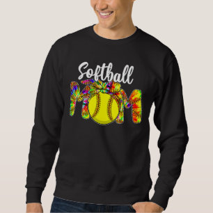 Tie Dye Mum Softball Mum Of Softball Player Mother Sweatshirt